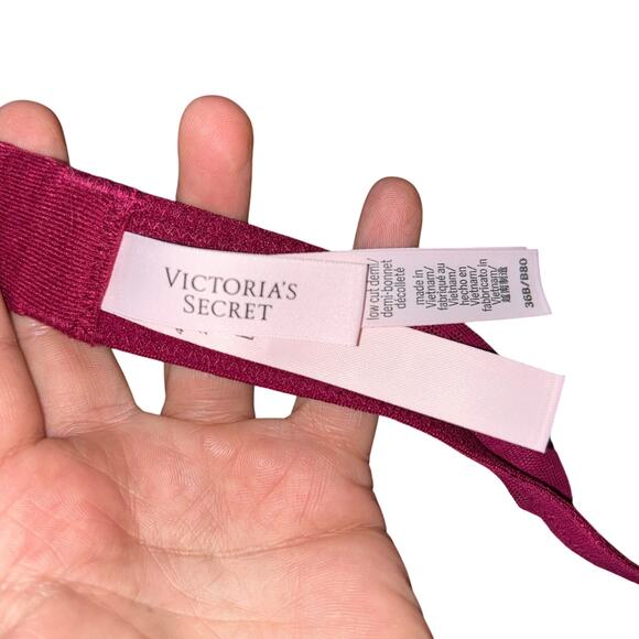 New victoria’s Secret VERY SEXY 36B Sheer Shine Unlined Low-Cut Demi Bra red - Picture 6 of 7